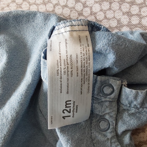 Baby Boy or Girl One Piece Denim Outfit - Picture 5 of 5